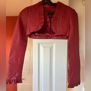 100% GENUINE LEATHER CROPPED SHRUG BOLERO JACKET BLAZER COAT